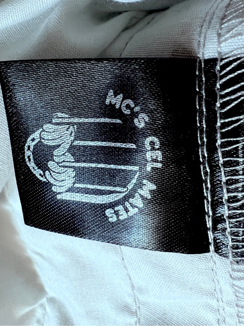 Men's Off White Graphic Chinos with Bird Motif - Picture 4 of 7